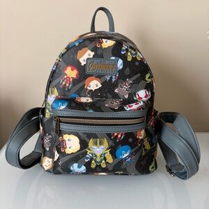 EUC Hot Topic Marvel Avengers Endgame Chibi Characters Thanos Mini Backpack